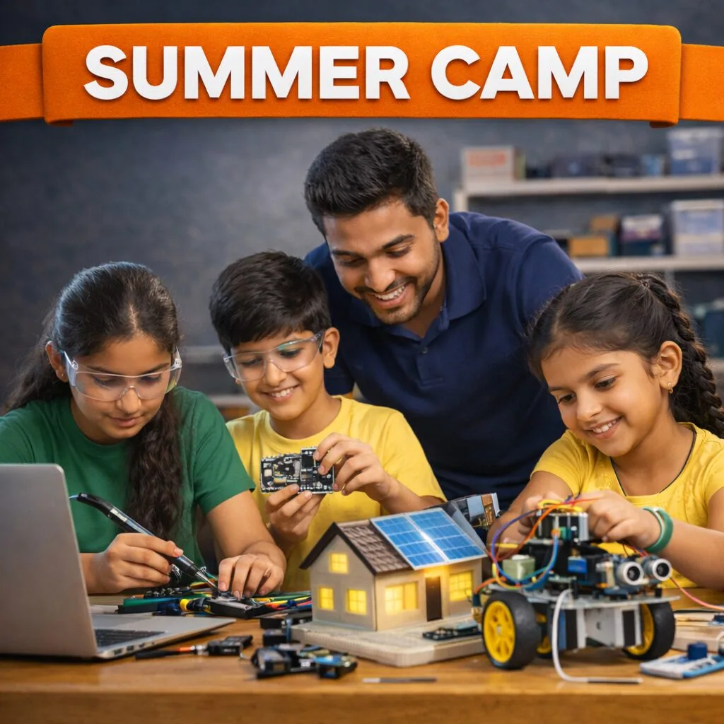 Robotics summer camp for kids in Chennai with hands-on electronics